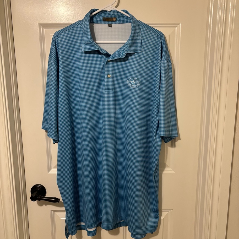 Peter Millar Summer Comfort Blue Polo Golf Shirt Men’s XXL